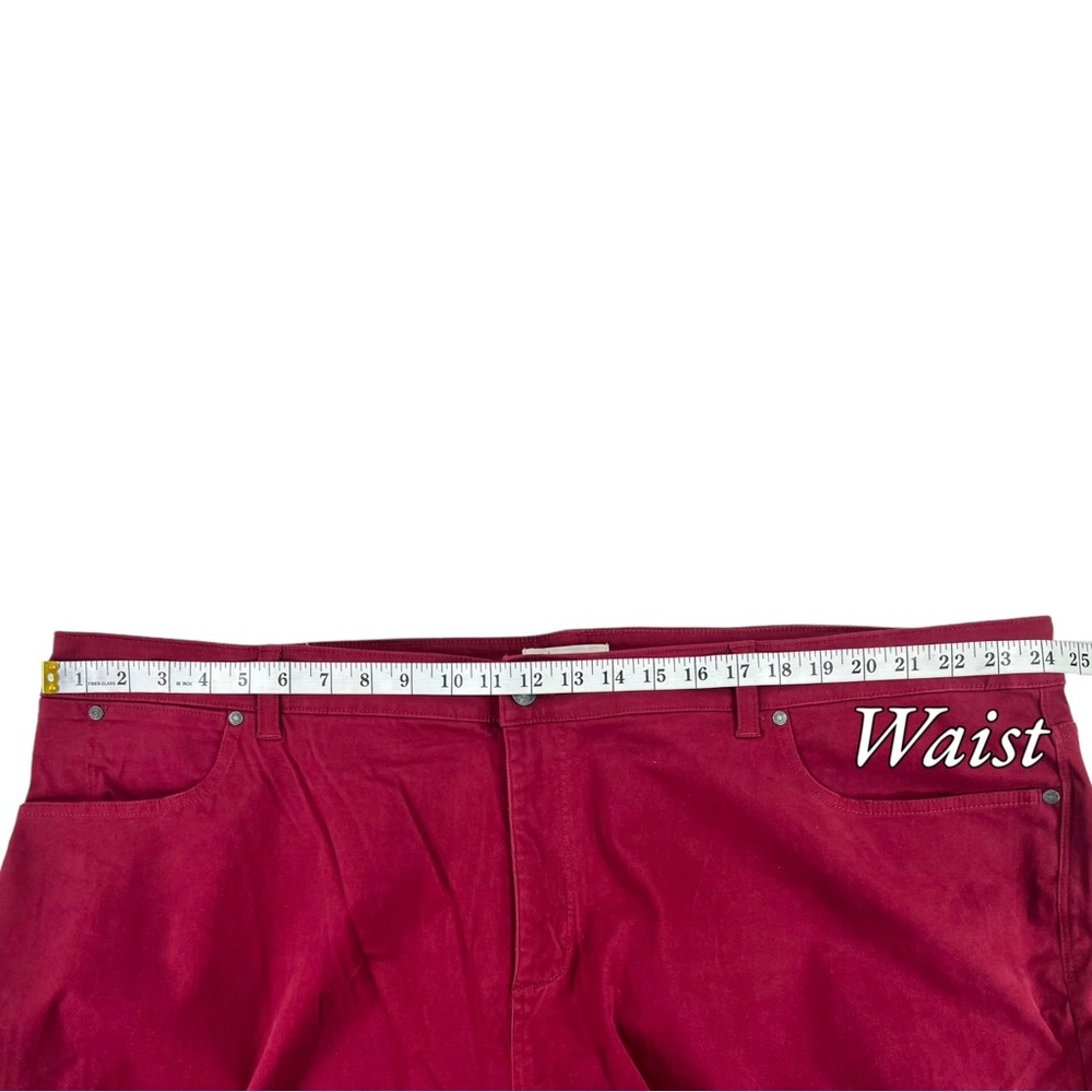 Talbots WOMENS PLUS SIZE 26W x 29" Zip Ankle Pants 5-Pocket Stretch Burgundy - Picture 8 of 16